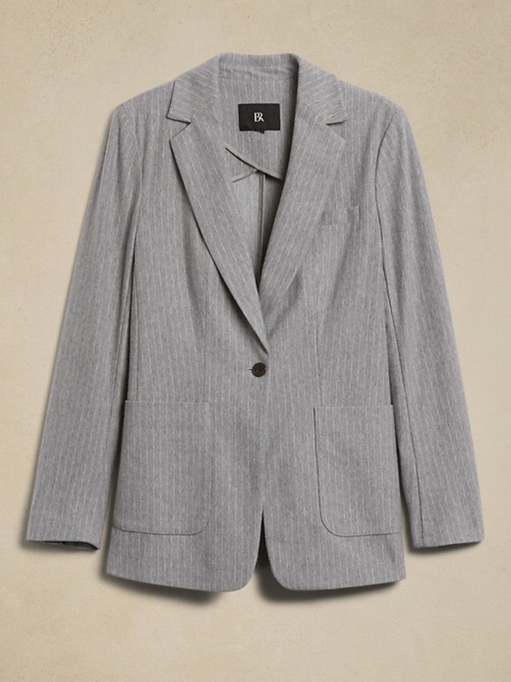 Banana Republic GEORGINA ITALIAN Gray Pinstripe Notch-Lapel Blazer Size 0